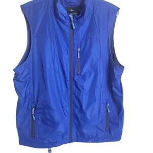 Tailorbyrd Men's Performance Fleece-Lined Full-Zip Vest Jacket blue chambray